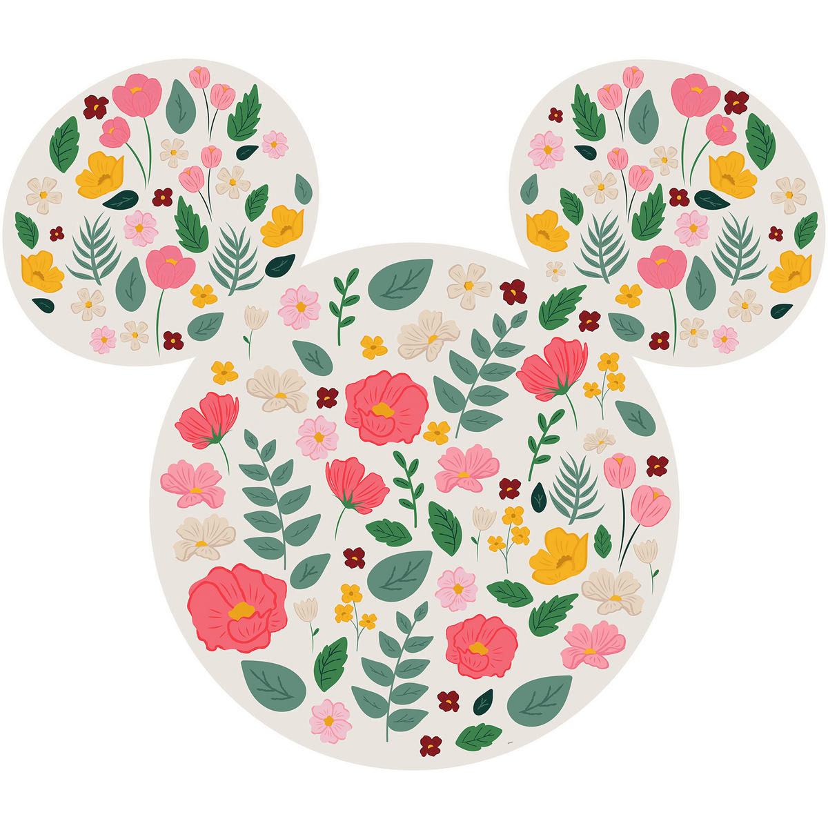 Komar Wandtattoo Mickey Head Wildflowers  Mickey Head Wildflowers B/L: ca. 125x125 cm Mickey Head Wildflowers - (125,00/125,00cm) - Komar