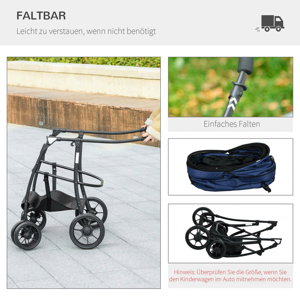 PawHut Hunde-Zubehör blau Edelstahl B/H/L: ca. 68x81x98,5 cm Hundebuggy - blau (98,50/68,00/81,00cm) - PawHut