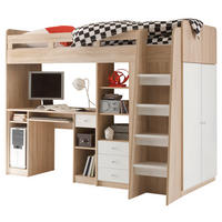 Hochbett Unit weiß Eiche Sonoma Nachbildung Liegefläche B/L: ca. 90x200 cm Unit - Eiche/weiß (204,00/160,00/112,00cm)