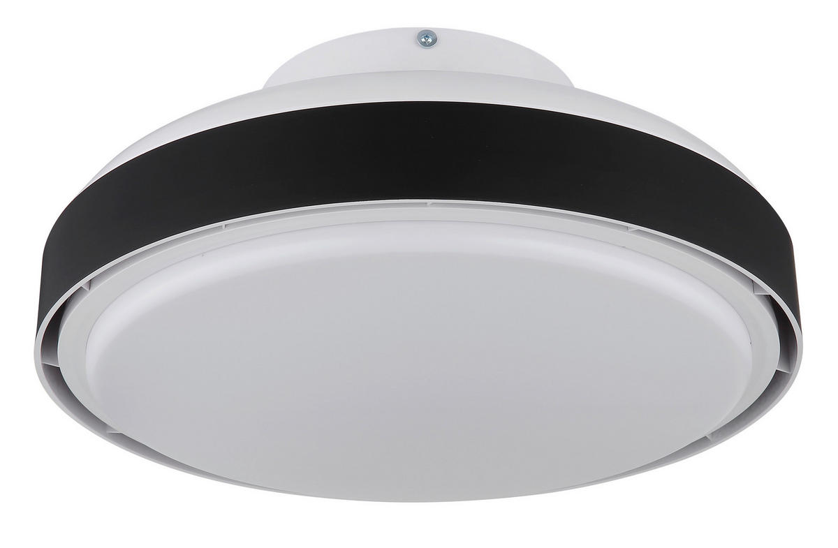 GLOBO LED-Deckenventilator mattschwarz weiß Opal Kunststoff Acryl H/D: ca. 20x45 cm 1 Brennstellen CARNEY - weiß/Opal (45,00/20,00cm) - GLOBO