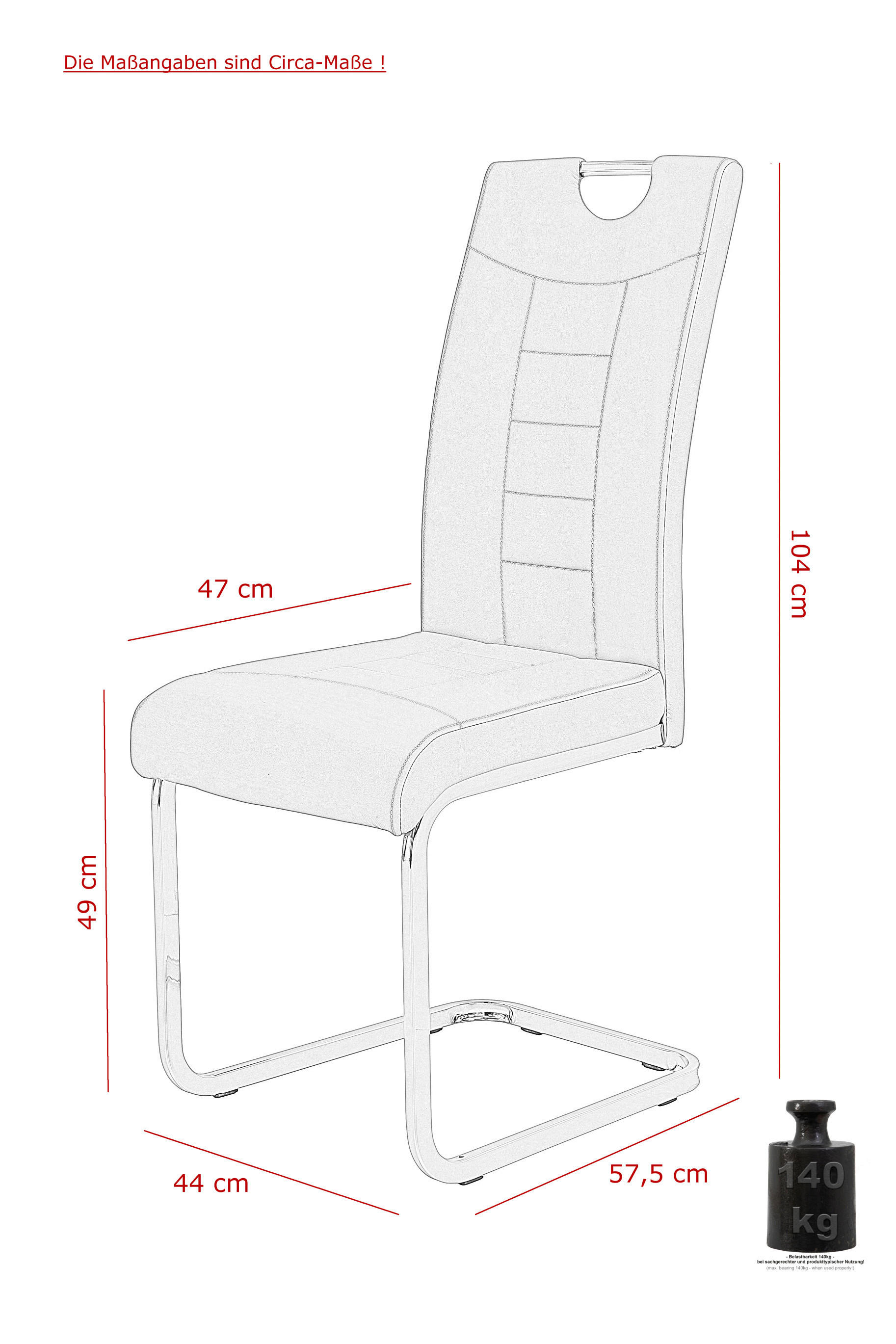 Schwingstuhl Ruby 4er Set Cappuccino Kunstleder B/H/T: ca. 44x103x60 cm Ruby 4er Set - Cappuccino (44,00/103,00/60,00cm) - Hela