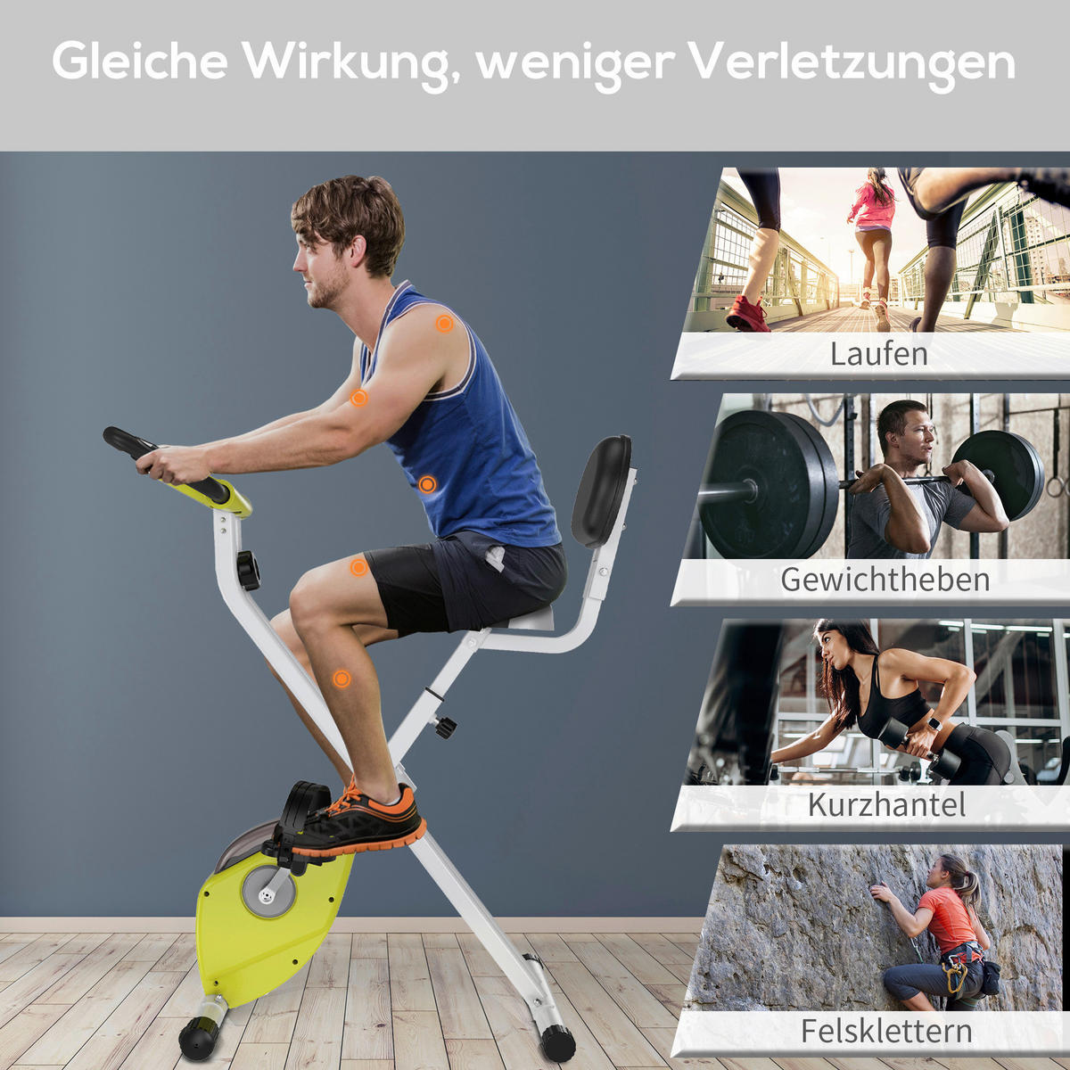 HOMCOM Fahrradtrainer weiß Stahl Fahrradtrainer mit Magnetwiderstand - weiß/gelb - HOMCOM