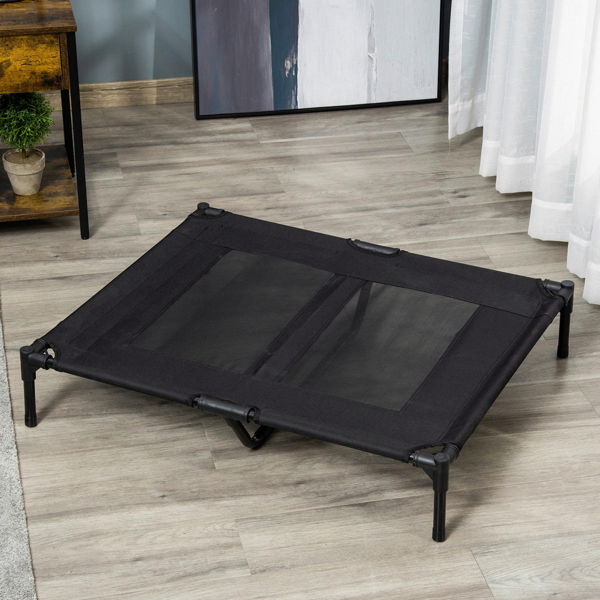 PawHut Hundeliege schwarz Metall B/H/L: ca. 76x18x92 cm Hundeliege - schwarz (92,00/76,00/18,00cm) - PawHut