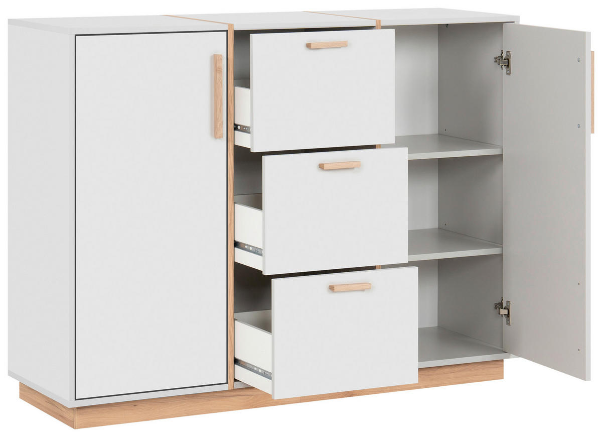 Kommode Split grau Jackson Hickory Nachbildung B/H/T: ca. 125x94x40 cm Split - grau (125,00/94,00/40,00cm)