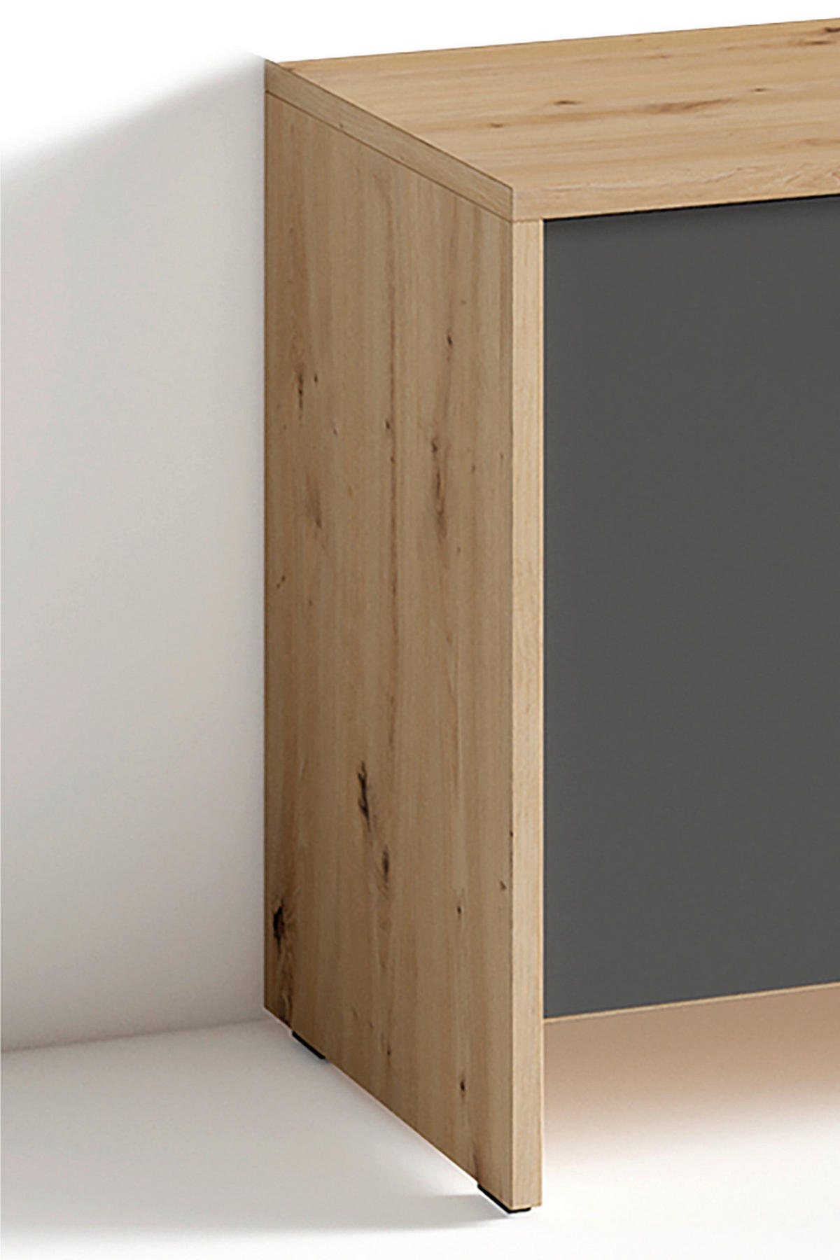 Sitzbank BEN Eiche Nachbildung anthrazit B/H/T: ca. 60x48x35 cm BEN - Eiche/anthrazit (60,00/48,00/35,00cm) - byLIVING