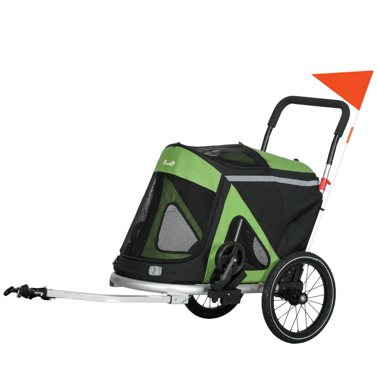 PawHut Hunde-Zubehör grün Polyester B/H/L: ca. 68x150x95 cm Hundeanhänger - grün (95,00/68,00/150,00cm) - PawHut