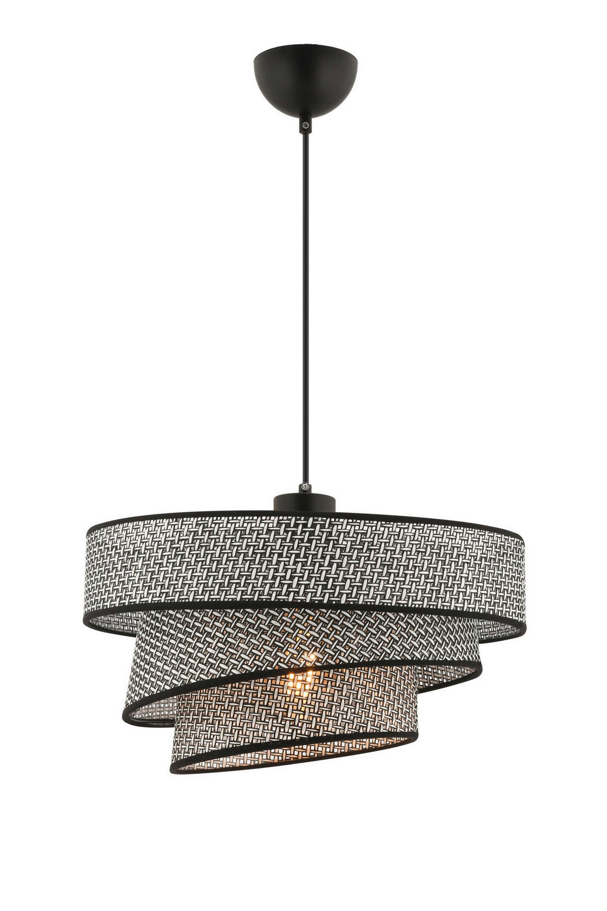 Opviq Pendelleuchte grau schwarz Baumwolle Metall B/H/L: ca. 40x72x40 cm E27 1 Brennstellen Couper Hazeran - schwarz/grau (40,00/40,00/72,00cm) - Opviq