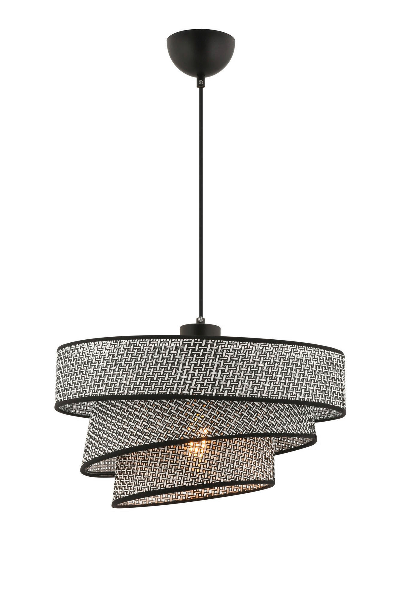 Thumbnail - Opviq Pendelleuchte grau schwarz Baumwolle Metall B/H/L: ca. 40x72x40 cm E27 1 Brennstellen