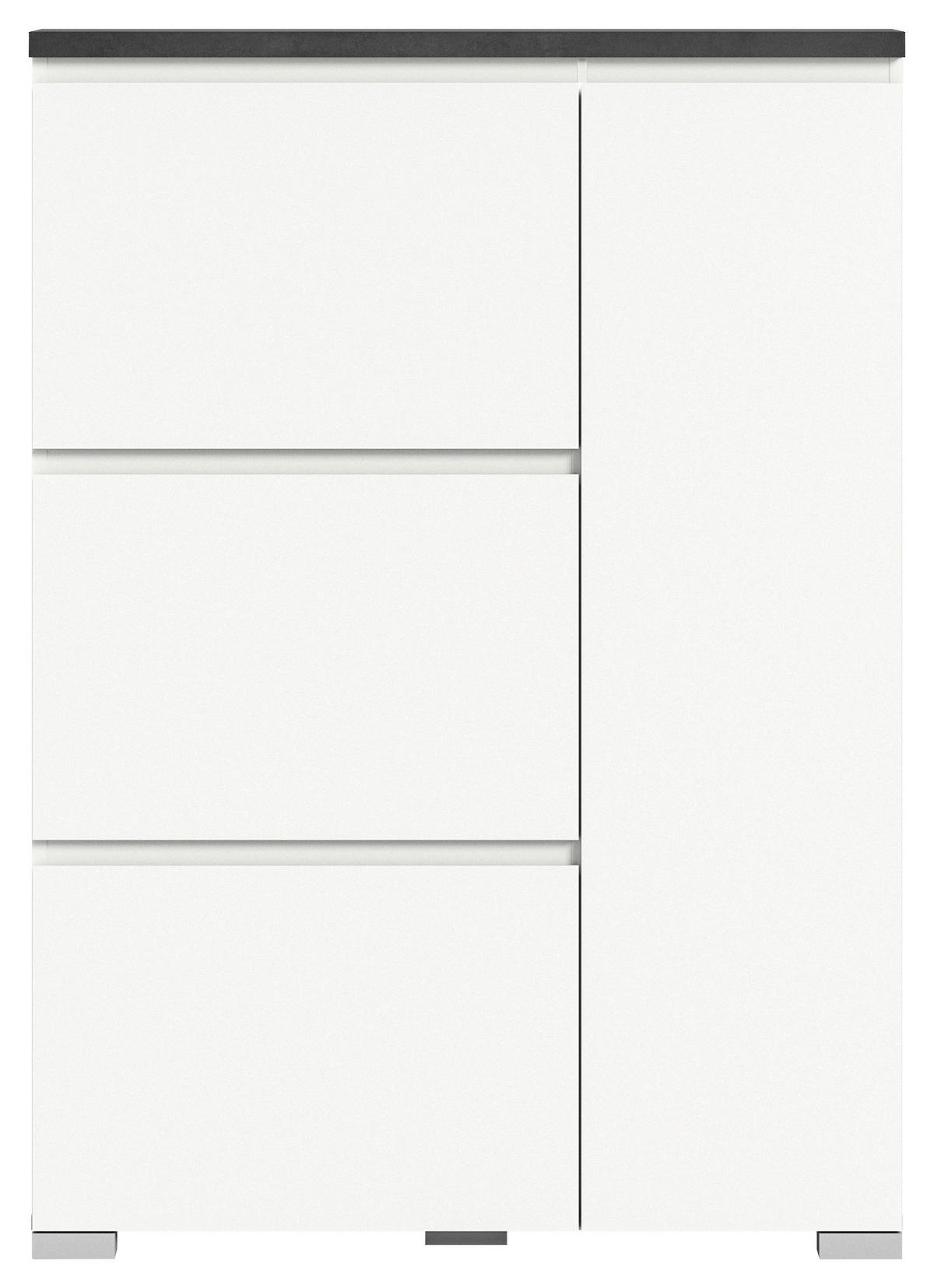 Schuhschrank Shoelove weiß grau B/H/T: ca. 95x130x18 cm Shoelove - weiß/grau (95,00/130,00/18,00cm) - xonox.home