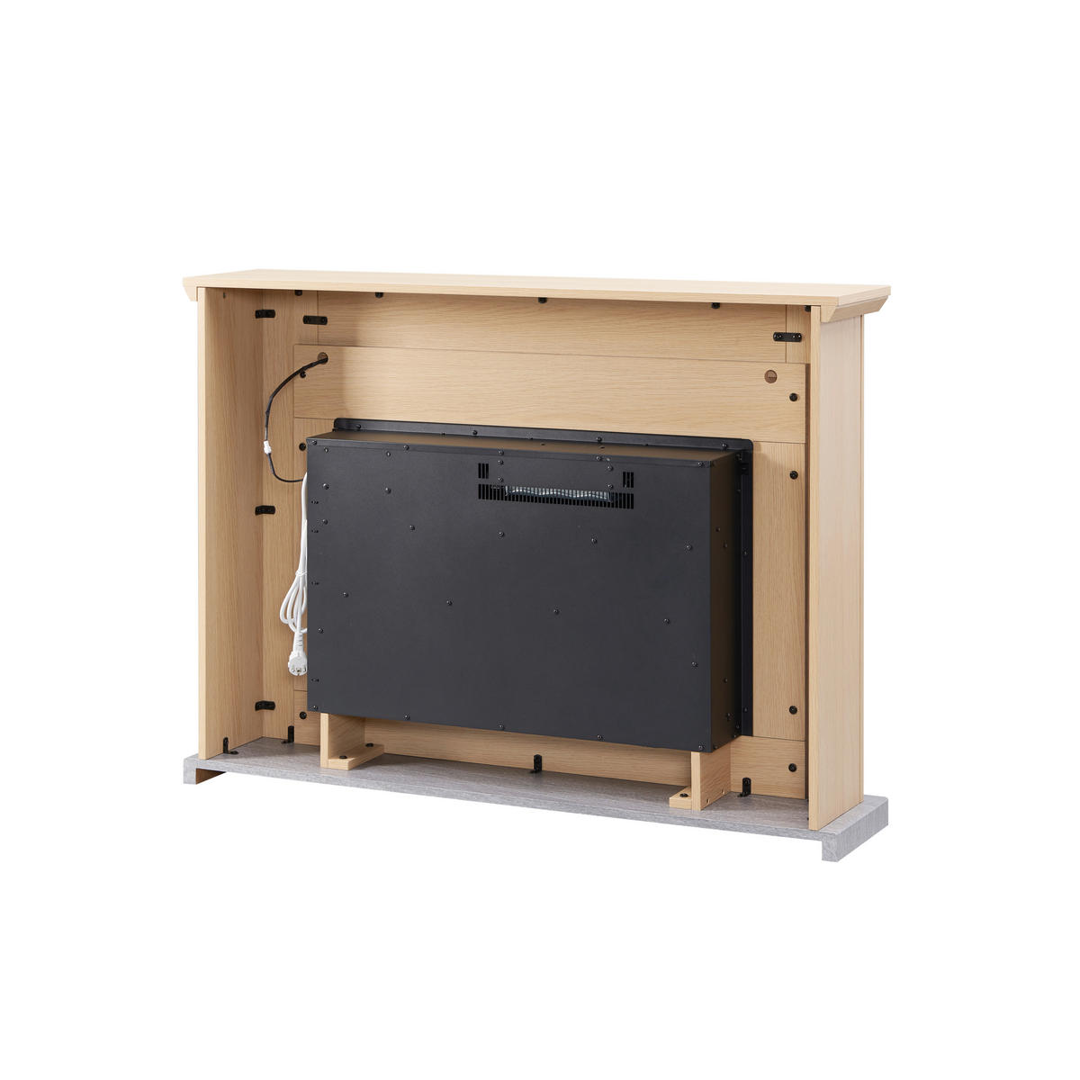 Balderia Elektrischer Kamin Typhon hellbraun MDF Metall B/H/T: ca. 121x88,3x25 cm ca. 2000 W Elekt.-Kamin TyphonEF376A-MT376B-NO - hellbraun (121,00/88,30/25,00cm) - Balderia