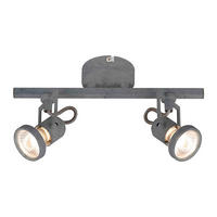 SPOT Light Spotbalken 2727232 Beton Metall B/H/T: ca. 28x15x8 cm GU10 2 Brennstellen Concreto - Beton (28,00/15,00/8,00cm) - SPOT Light