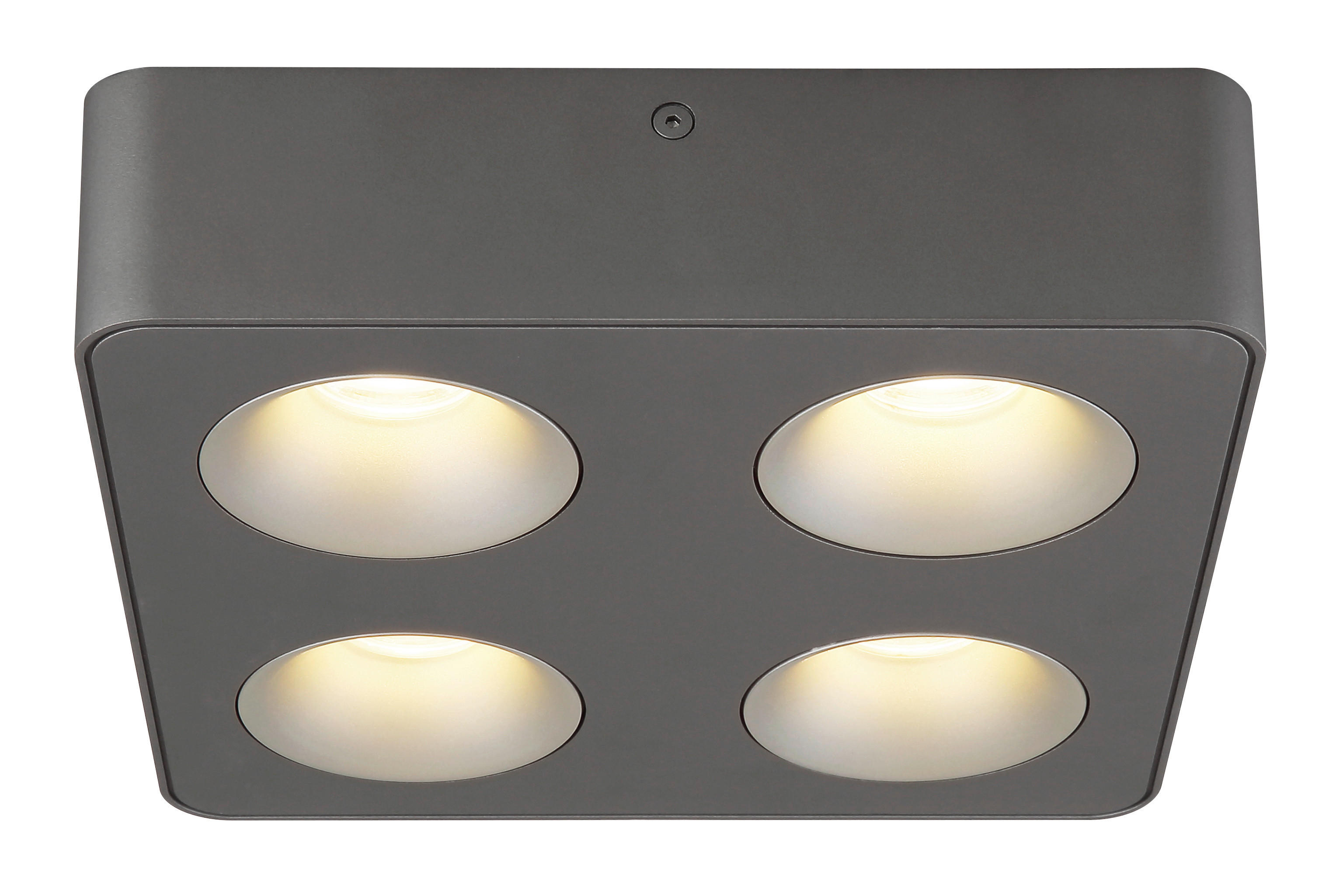 GLOBO LED-Spot dunkelgrau Kunststoff Aluminium B/H/T: ca. 22,4x5,5x22,4 cm 4 Brennstellen HANGARAU - dunkelgrau (22,40/5,50/22,40cm) - GLOBO