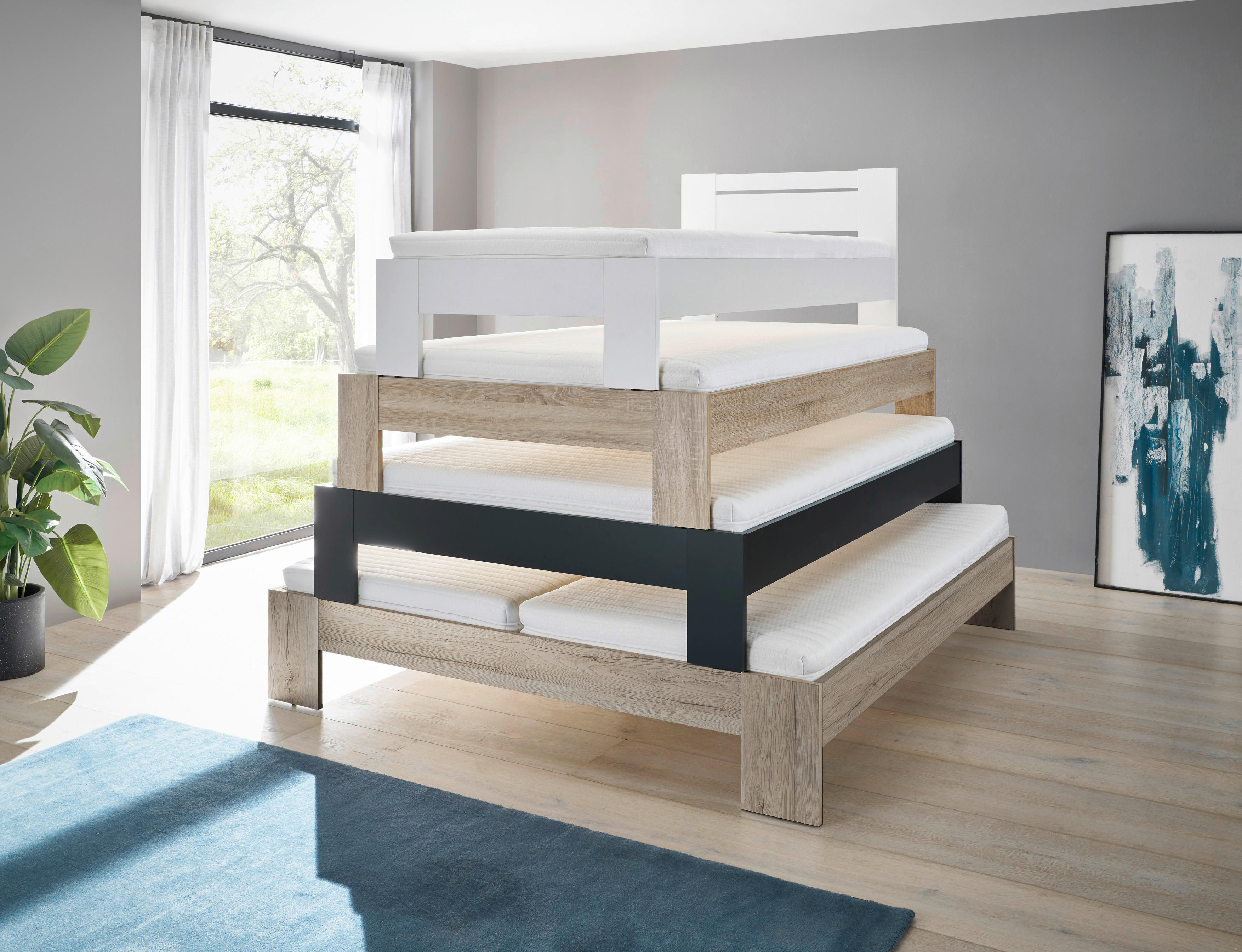 Futonbett Cannes weiß Liegefläche B/L: ca. 120x200 cm Cannes - weiß (125,00/71,00/204,00cm)