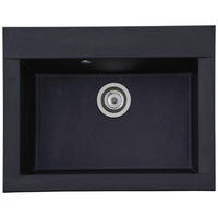 Respekta Einbauspüle Ohio 66 x 50 S schwarz Mineralite B/H/T: ca. 66x21x50 cm Ohio 66 x 50 S - schwarz (66,00/21,00/50,00cm) - Respekta