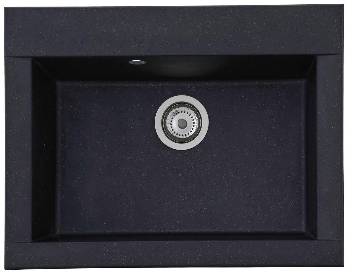Respekta Einbauspüle Ohio 66 x 50 S schwarz Mineralite B/H/T: ca. 66x21x50 cm Ohio 66 x 50 S - schwarz (66,00/21,00/50,00cm) - Respekta