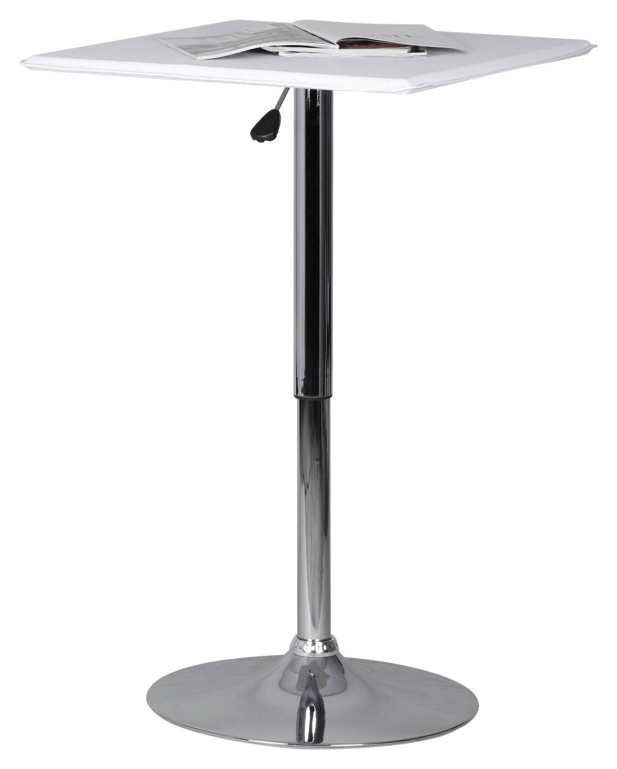 Tisch weiß Chrom verchromt MDF B/T: ca. 63x63 cm Stehtisch - weiß/Chrom (63,00/63,00cm) - Amstyle