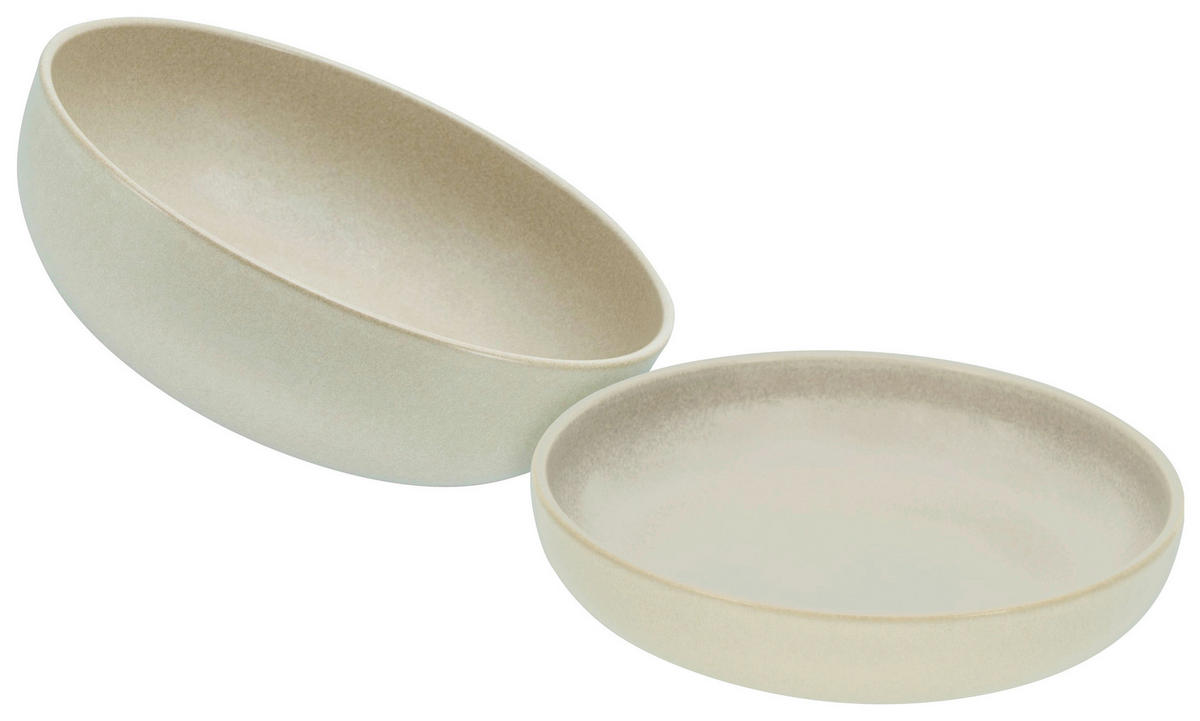 CreaTable Salatschalenset Uno Sand sand Steinzeug 2 tlg. Uno Sand - sand - CreaTable