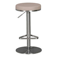 Barhocker beige Edelstahl Kunstleder Edelstahl Edelstahl Barhocker - beige/Edelstahl - Wohnling