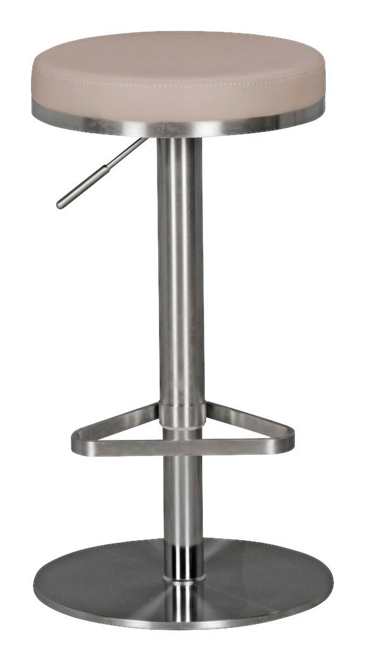 Barhocker beige Edelstahl Kunstleder Edelstahl Edelstahl Barhocker - beige/Edelstahl - Wohnling