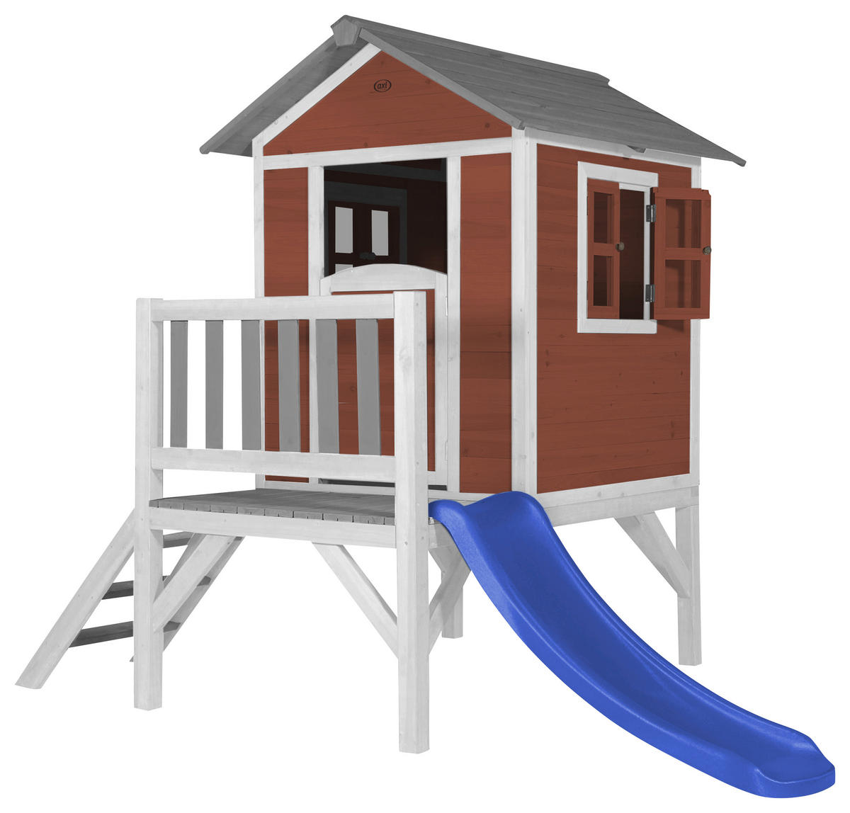 AXI Spielhaus Lodge XL rot B/H/T: ca. 240x189x167 cm Lodge XL - blau/weiß (240,00/189,00/167,00cm) - AXI