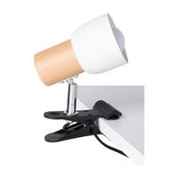 SPOT Light Klemmleuchte 2210131K weiß buche Chrom schwarz Metall Kunststoff Holz B/H/T: ca. 17x12x7 cm E14 1 Brennstellen Kirra - weiß/buche (17,00/12,00/7,00cm) - SPOT Light