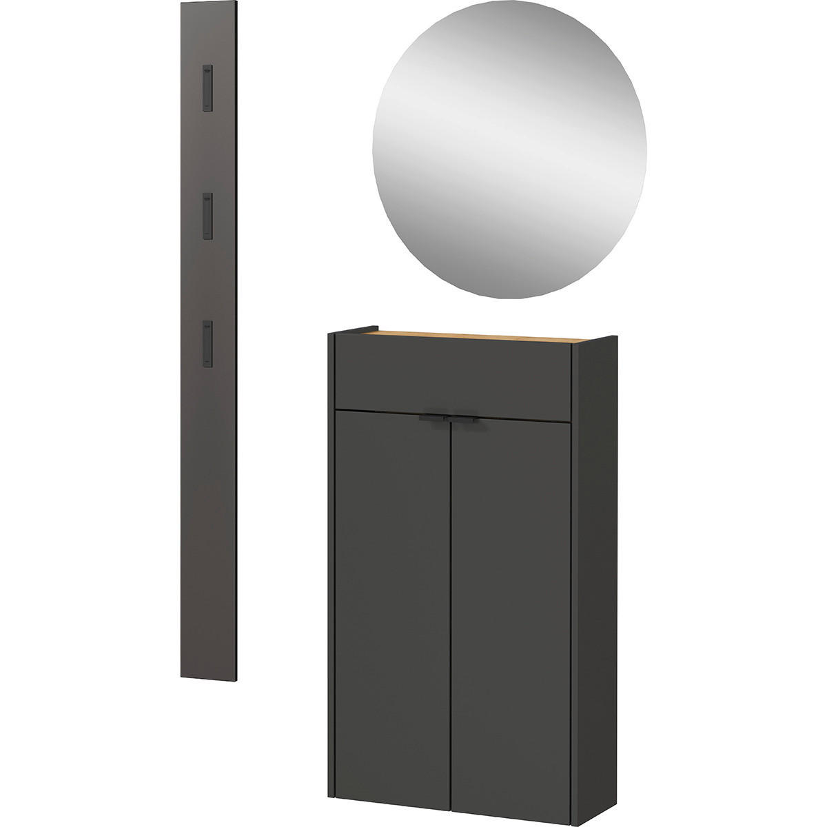Garderobe 7938-549 B/H/T: ca. 86x200x22 cm 7938-549 - Eiche/Graphit (86,00/200,00/22,00cm) - Germania