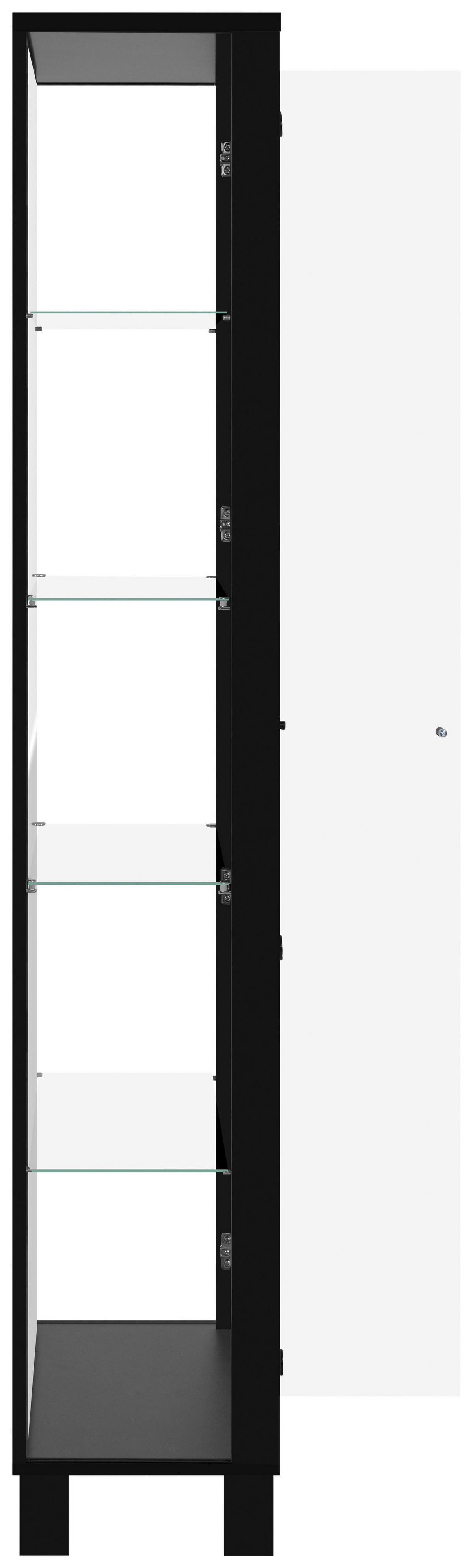 Vitrine Albi schwarz B/H/T: ca. 62x189x33 cm Albi - schwarz (62,00/189,00/33,00cm)