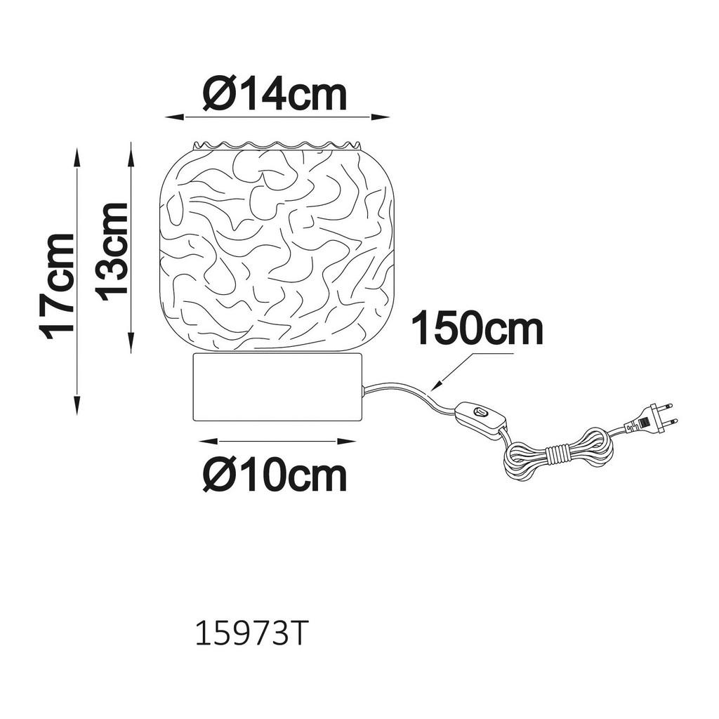 Thumbnail - GLOBO Tischleuchte beige Rauch Glas Metall B/H/L: ca. 18x21x18 cm E27 1 Brennstellen