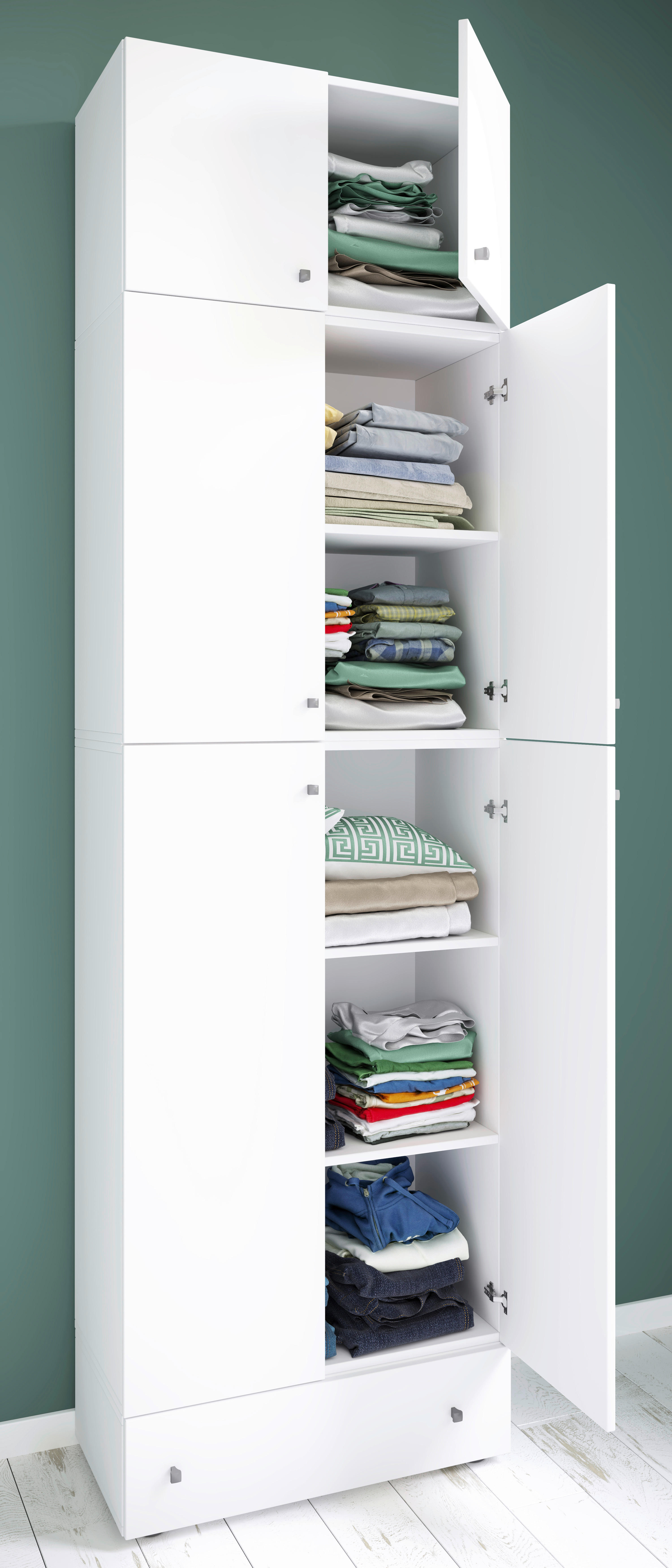 Kleiderschrank Lona weiß B/H/T: ca. 70x240x39 cm Lona - weiß (70,00/240,00/39,00cm) - VCM Möbel