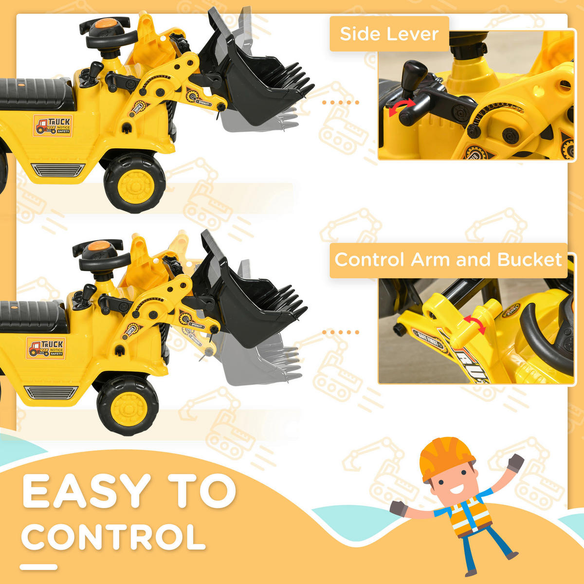 HOMCOM Trettraktor B/H/L: ca. 26,5x39x80 cm Trettraktor - (80,00/26,50/39,00cm) - HOMCOM