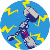 Komar Fototapete Avengers Thor's Hammer Pop Art D: ca. 125 cm Avengers Thor's Hammer Pop Art - (125,00cm) - Komar
