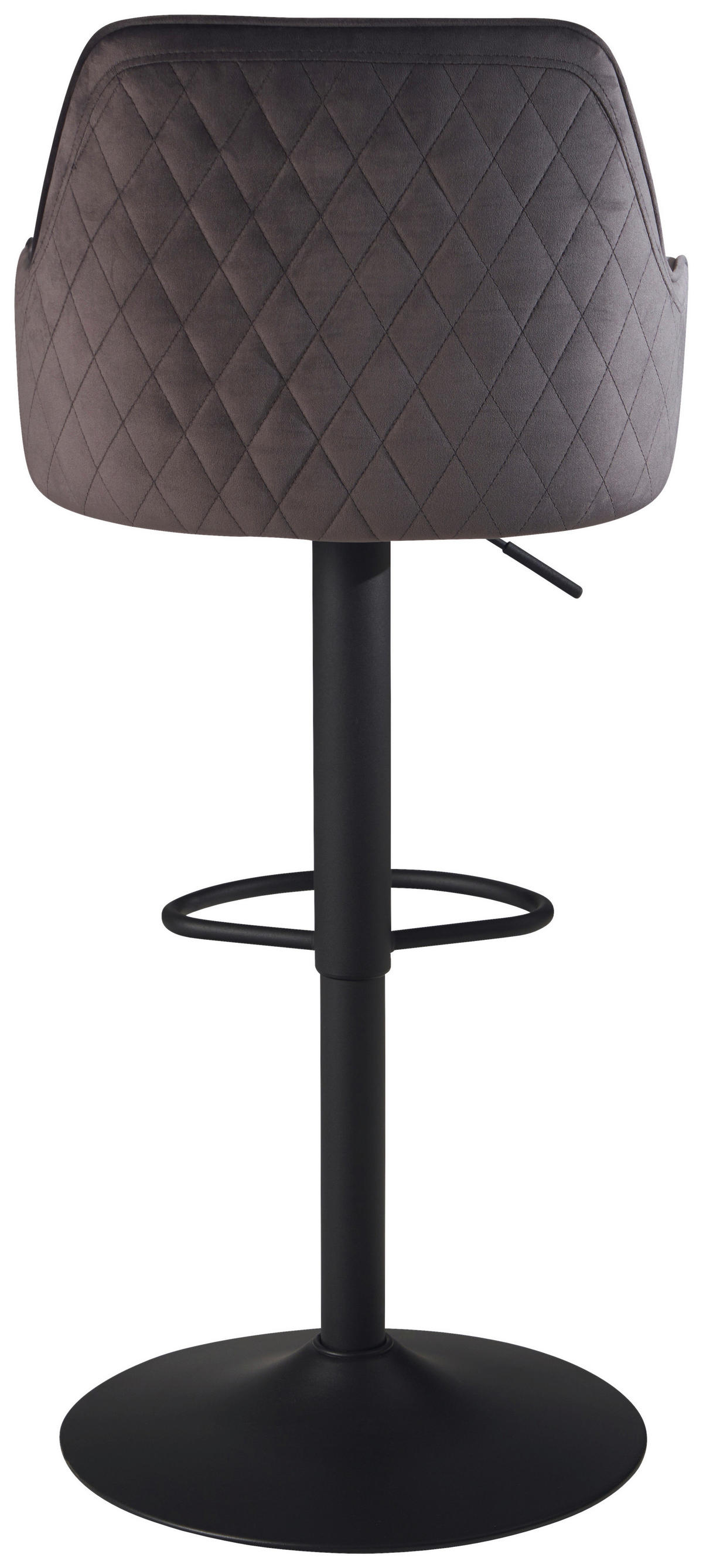 Barhocker grau schwarz Samt Eisen B/H/T: ca. 45x106x45 cm Barhocker - schwarz/grau (45,00/106,00/45,00cm) - Wohnling