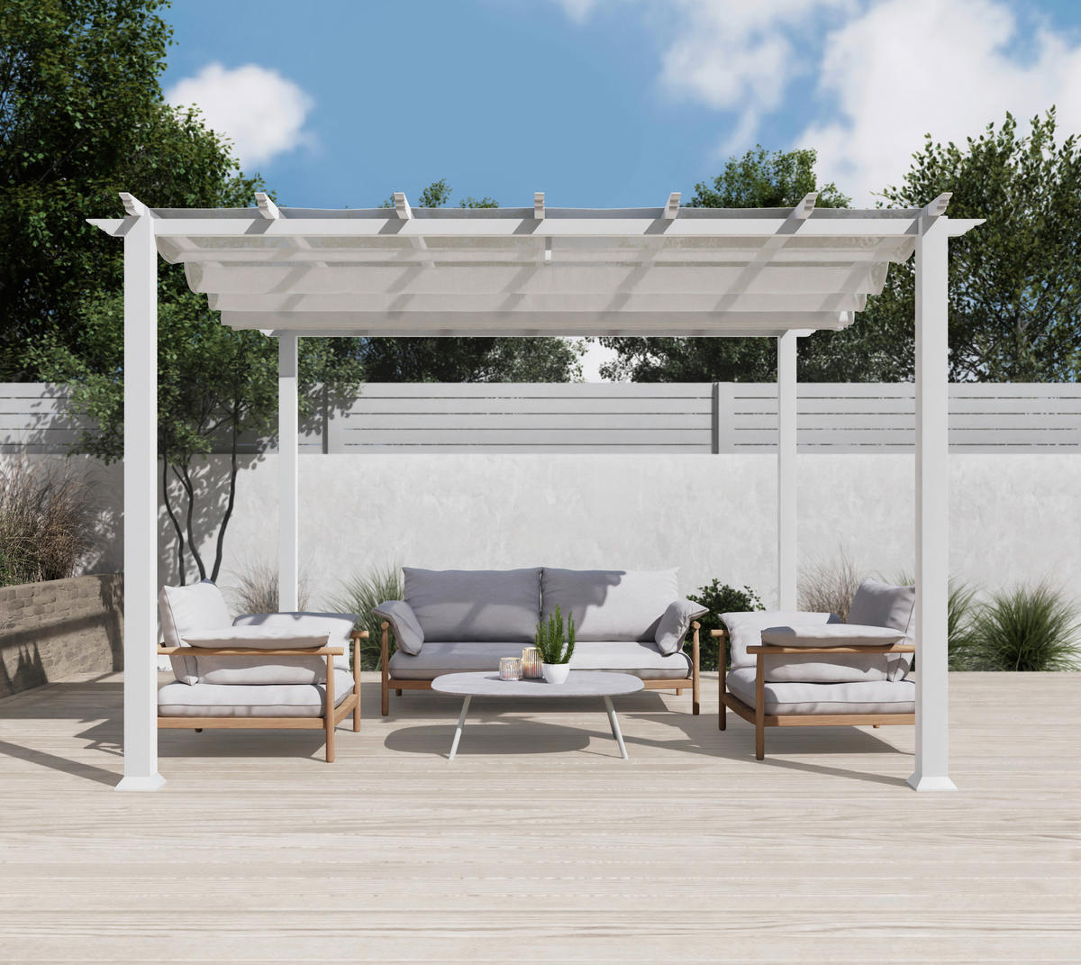Paragon Outdoor Pavillon Florida weiß Metall B/H/L: ca. 350x235x350 cm Florida - weiß (350,00/350,00/235,00cm) - Paragon Outdoor