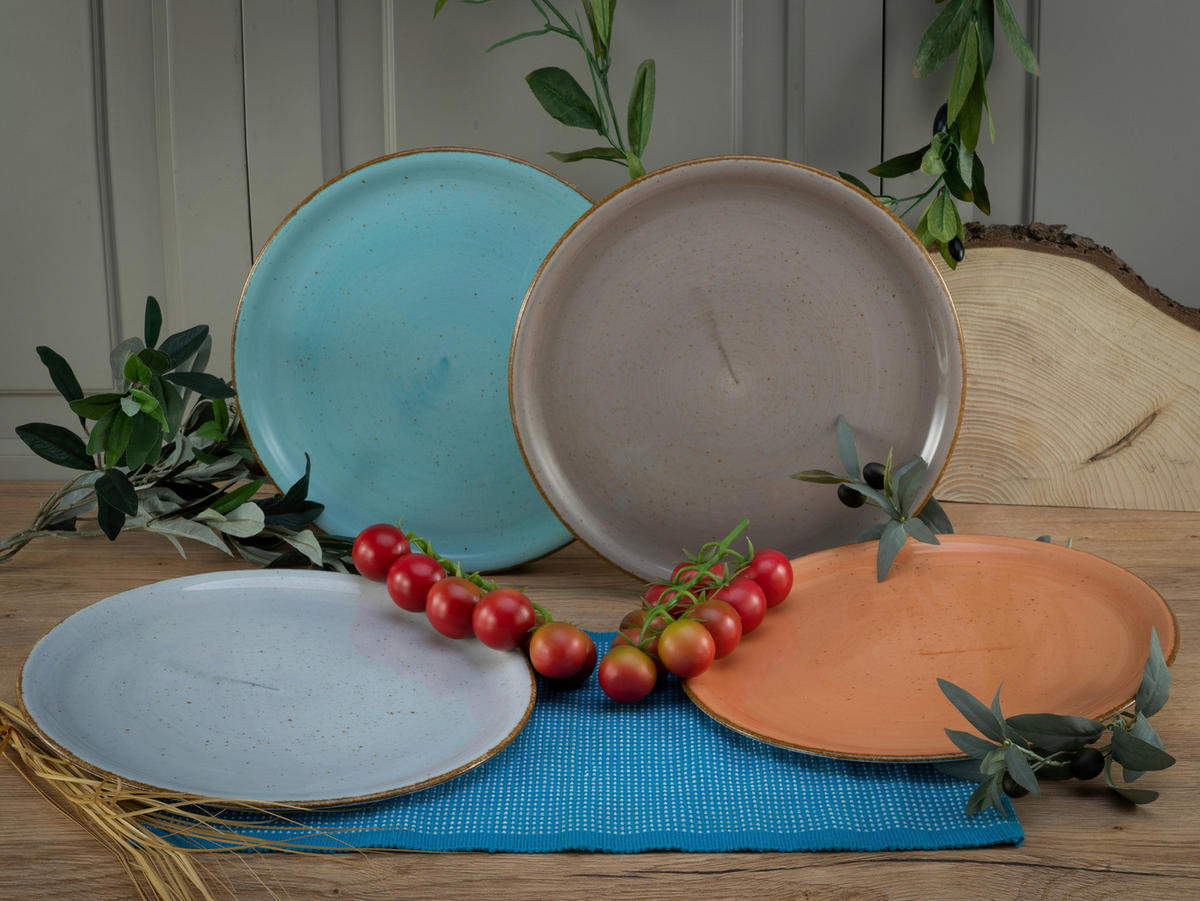 CreaTable Pizzateller Vintage Nature multicolor Porzellan D: ca. 30 cm Vintage Nature - multicolor (30,00cm) - CreaTable