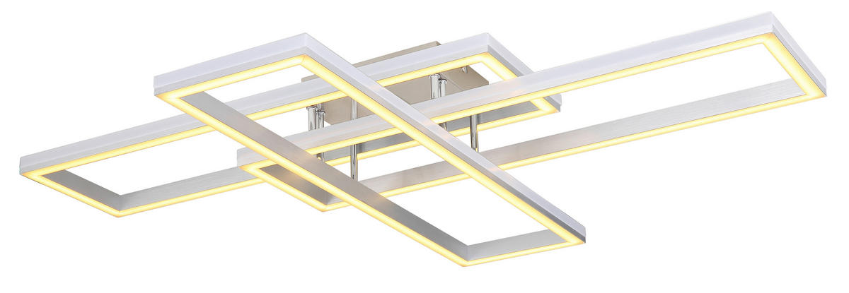 GLOBO LED-Deckenleuchte Salmos 67209-60D Silbergrau Aluminium Kunststoff B/L: ca. 100x69,5 cm Salmos - Silbergrau (100,00/69,50cm) - GLOBO