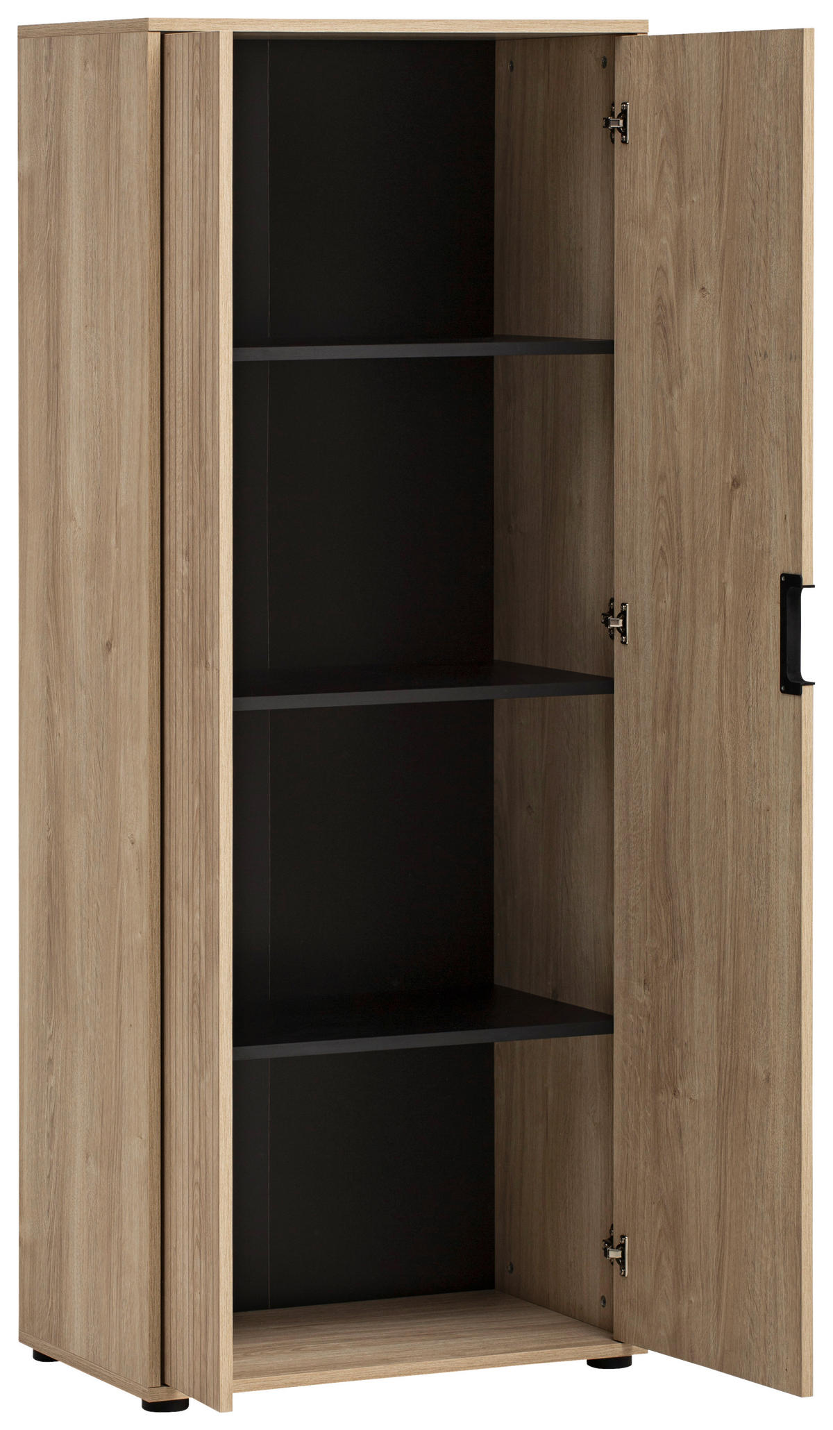 Aktenschrank Emmik schwarz matt Eiche Eiche weiß Nachbildung B/H/T: ca. 65,1x163,6x41 cm Emmik - Eiche/schwarz (65,10/163,60/41,00cm) - Möbelpartner