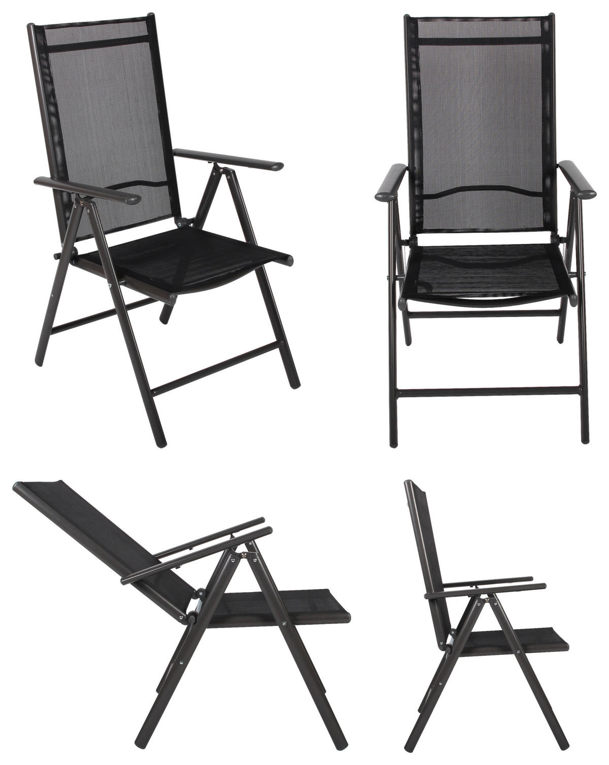 VCM Gartensitzgruppe schwarz Aluminium B/H/T: ca. 189x76x90 cm Gartensitz-Essgruppe_7tlg. - schwarz (189,00/76,00/90,00cm) - VCM