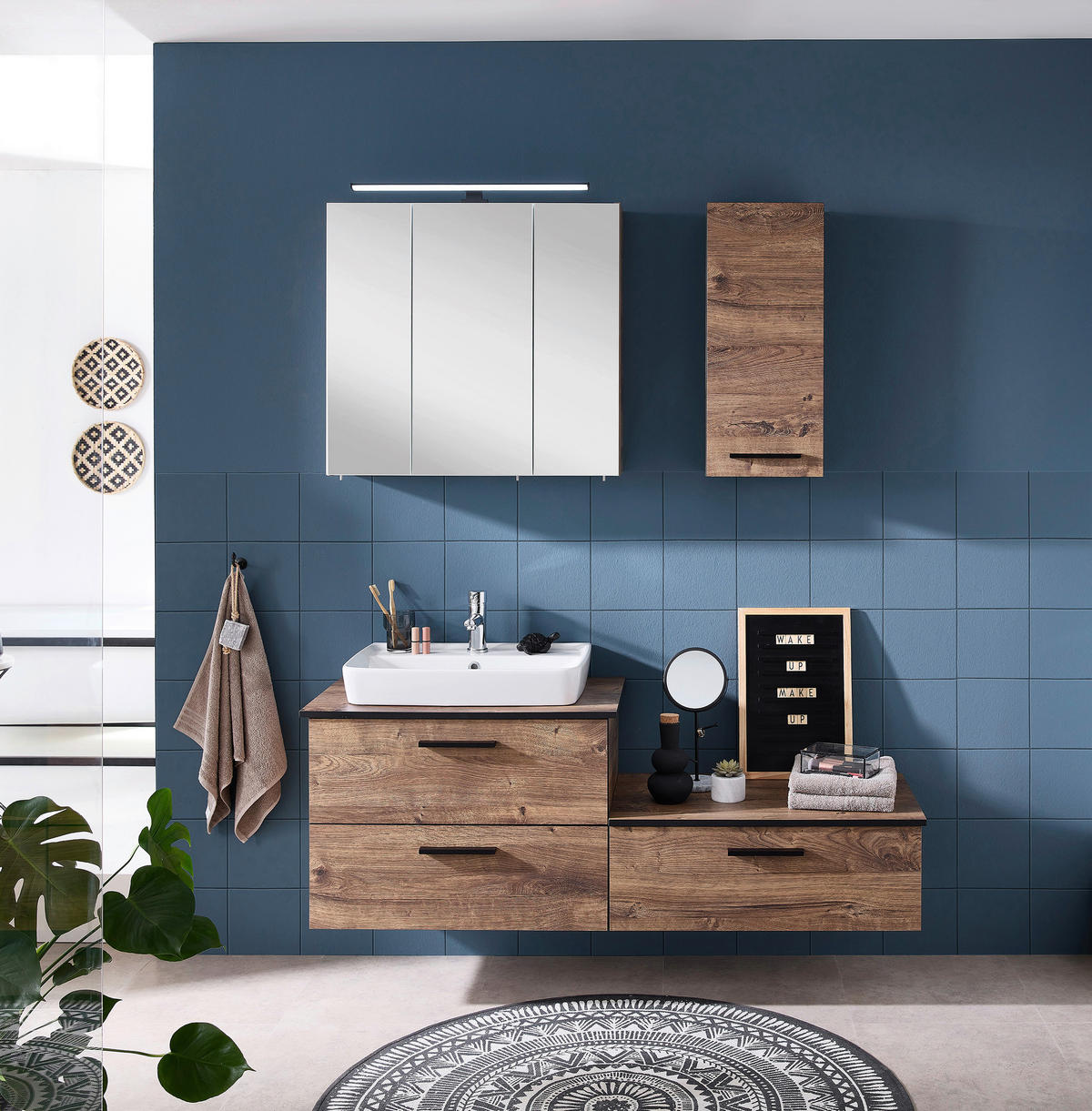 Badezimmer-Set Quickset 374 Eiche Ribeck Nachbildung B/H/T: ca. 142x200x44,5 cm Quickset 374 - Eiche (142,00/200,00/44,50cm) - Pelipal