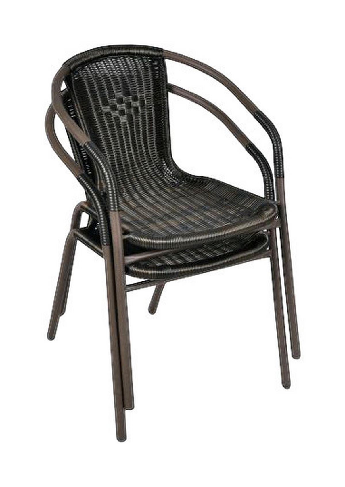 VCM Bistrostuhl dunkelbraun Polyrattan B/H/L: ca. 53x60x73 cm Bistrostuhl_4erSet - dunkelbraun (73,00/53,00/60,00cm) - VCM