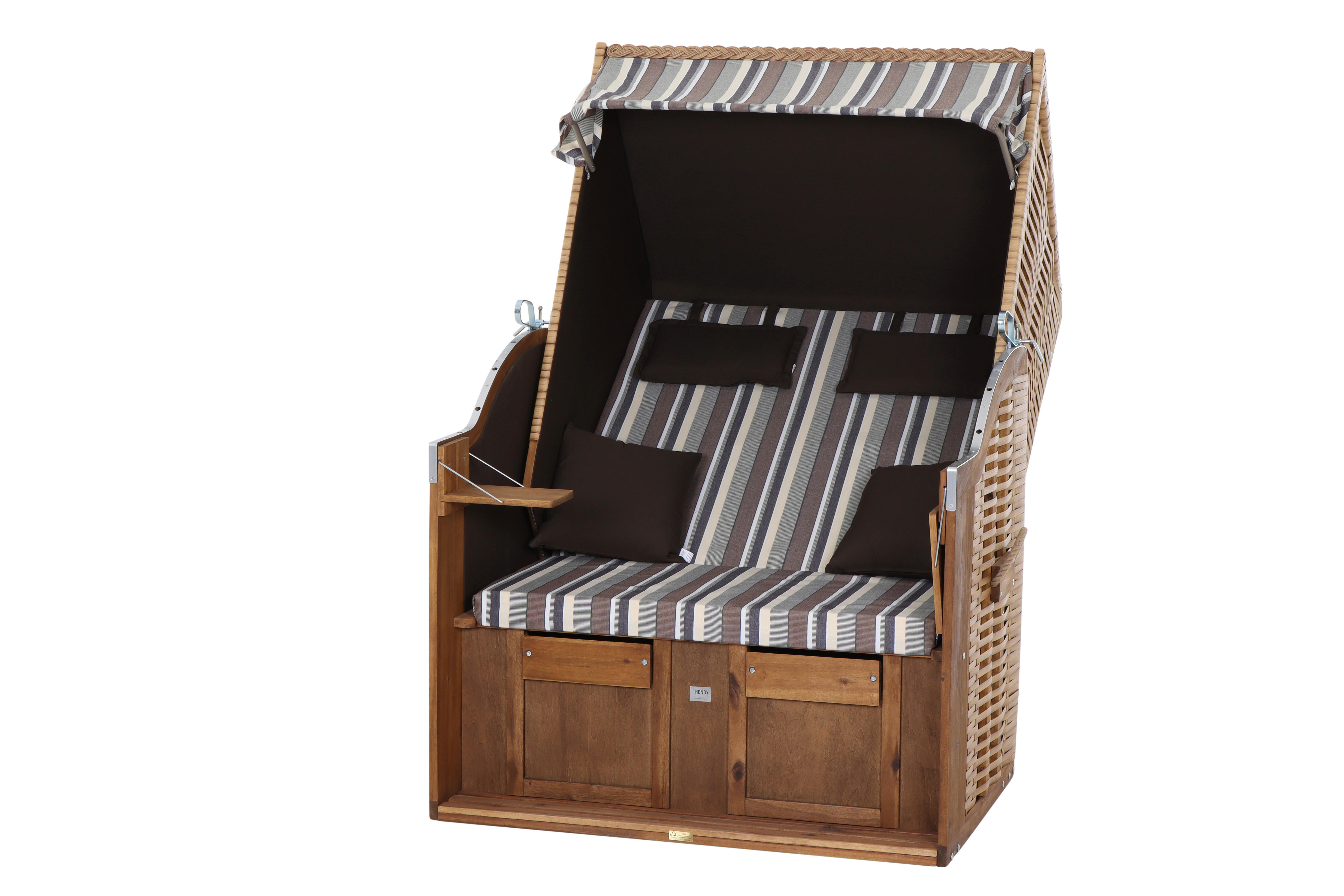 Trendy by DeVries Strandkorb Trend 10+ natur Akazie B/H/L: ca. 80x165x120 cm Trend 10+ - natur (120,00/80,00/165,00cm) - TRENDY by deVries