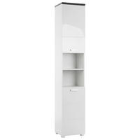 Badhochschrank Praya Dark Concret Nachbildung weiß Hochglanz B/H/T: ca. 36x190x32 cm Praya - weiß (36,00/190,00/32,00cm)