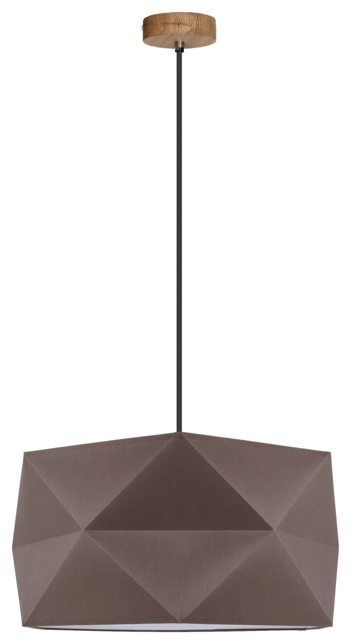 SPOT Light Pendelleuchte Finja 1843174 braun natur Textil Eiche H/D: ca. 120x46,5 cm E27 1 Brennstellen Finja - braun/natur (46,50/120,00cm) - SPOT Light