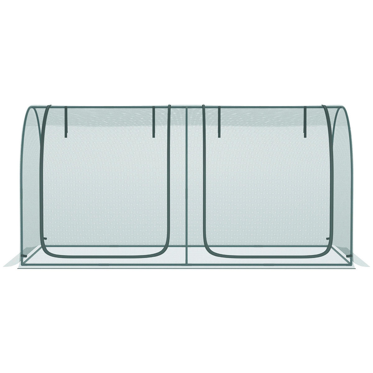 Outsunny Gewächshaus B/H/L: ca. 120x120x249 cm Gewächshaus - dunkelgrün (249,00/120,00/120,00cm) - Outsunny