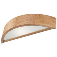 Lamkur Deckenleuchte Eiche Glas Holz H/L: ca. 8x40,5 cm E27 1 Brennstellen EVELINE WALL - Eiche (40,50cm) - Lamkur