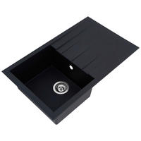 Respekta Einbauspüle Houston 80 x 50 S schwarz Mineralite B/H/T: ca. 80x21x50 cm Houston 80 x 50 S - schwarz (80,00/21,00/50,00cm) - Respekta