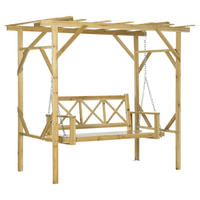 Outsunny Hollywoodschaukel mit Pergola Hollywoodschaukel_mit_Pergola - natur (221,00/140,00/196,00cm) - Outsunny
