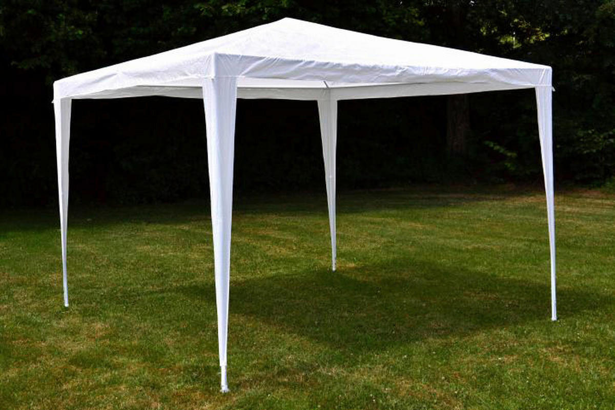 VCM Pavillon weiß Stahlrohr B/H/L: ca. 300x197x300 cm Pavillon_3x3m weiß - weiß (300,00/300,00/197,00cm) - VCM