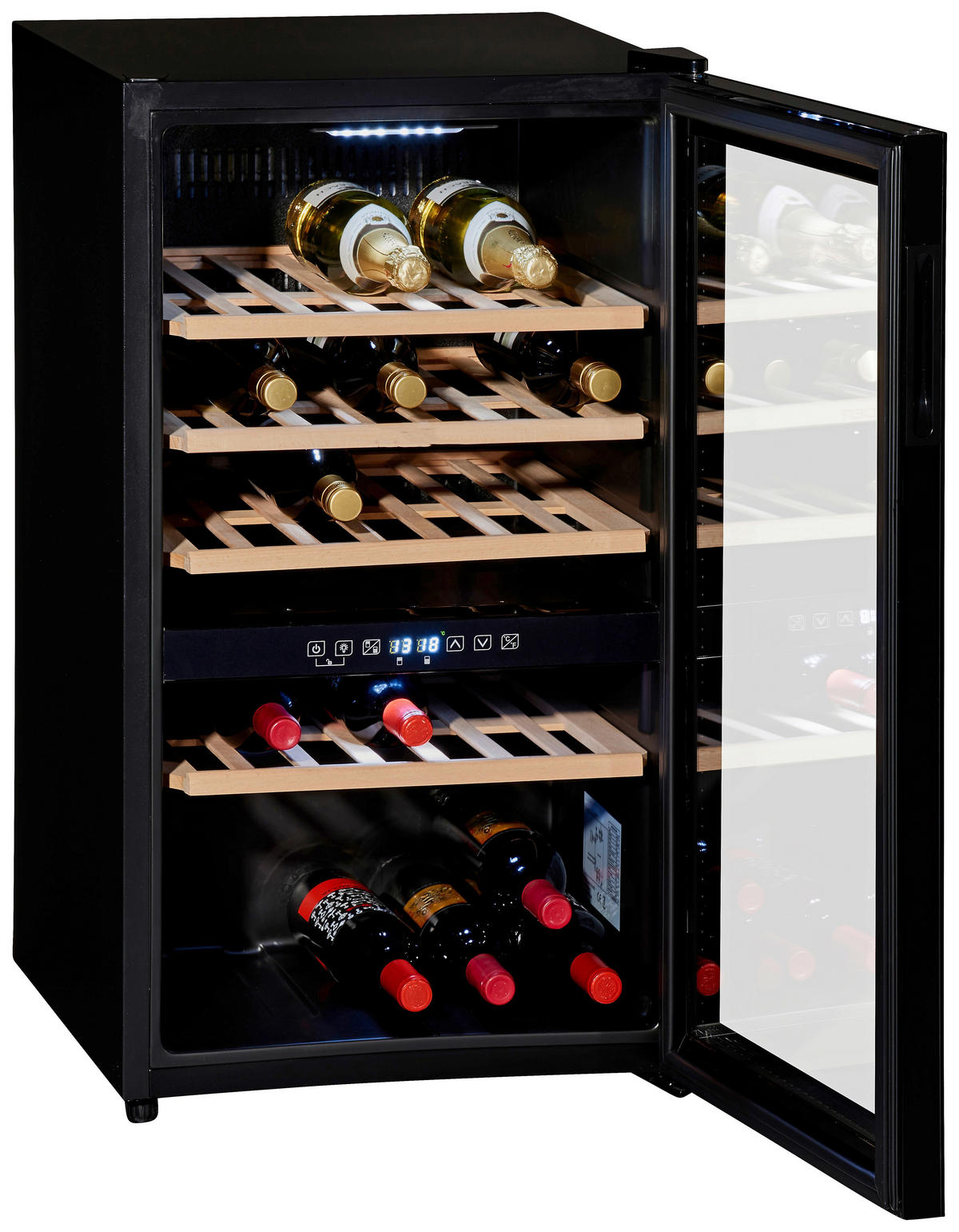 Wolkenstein Weintemperierschrank WTS49DW schwarz B/H/T: ca. 48x85,5x57,5 cm Weintemperierschrank WTS49DW - schwarz (48,00/85,50/57,50cm) - Wolkenstein