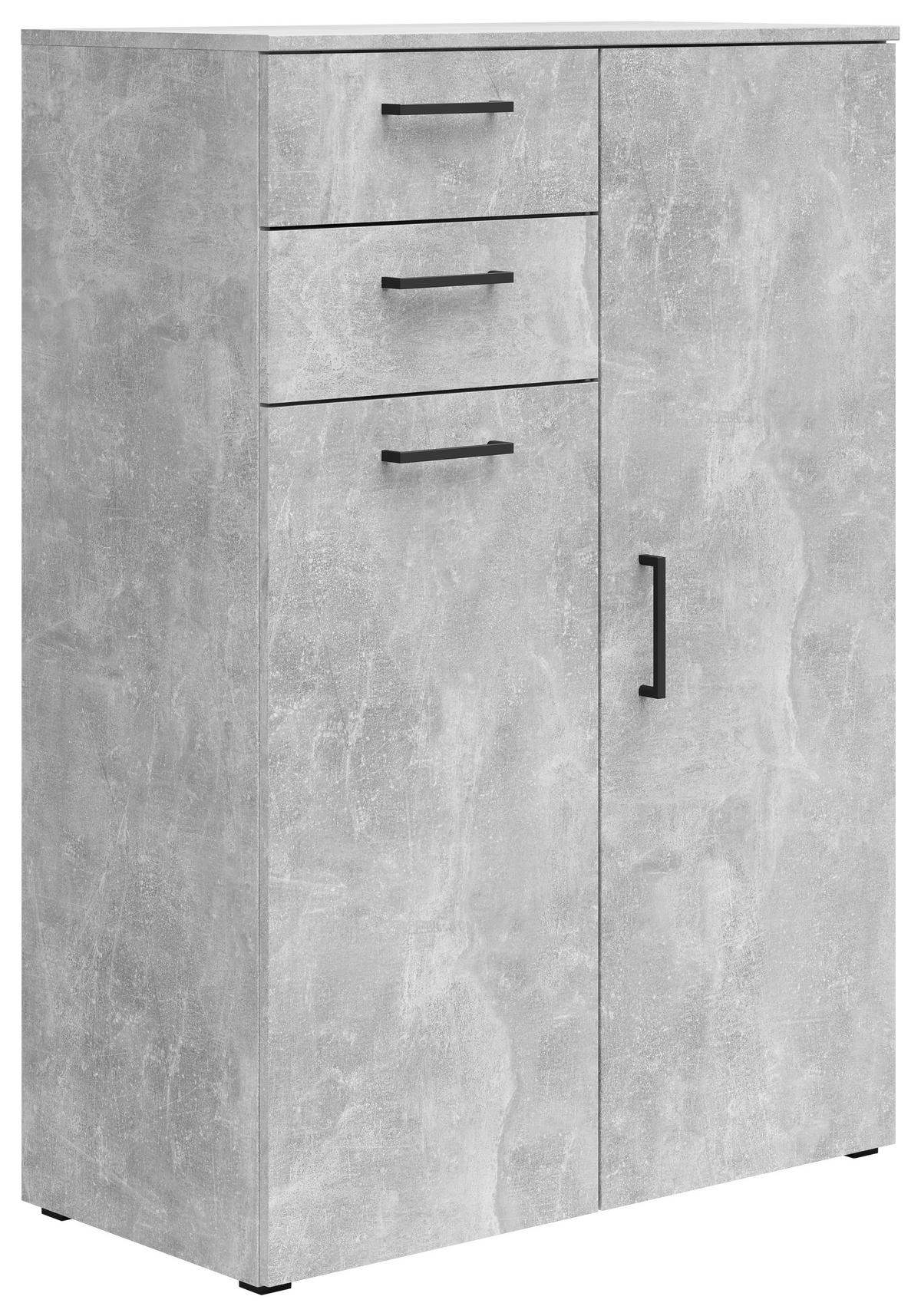 Kommode Multi-Stauraum Typ 32 Beton Optik B/H/T: ca. 80x115x40 cm Multi-Stauraum Typ 32 - Beton (80,00/115,00/40,00cm)
