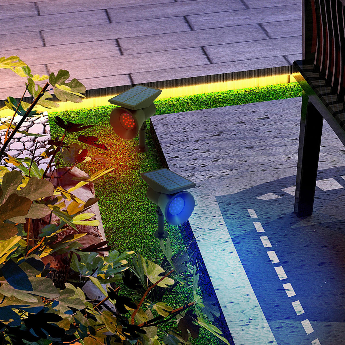Solar-Gartenleuchte schwarz Kunststoff B/H/L: ca. 15x38x10,6 cm Solar-Gartenleuchte - schwarz (10,60/15,00/38,00cm) - Outsunny